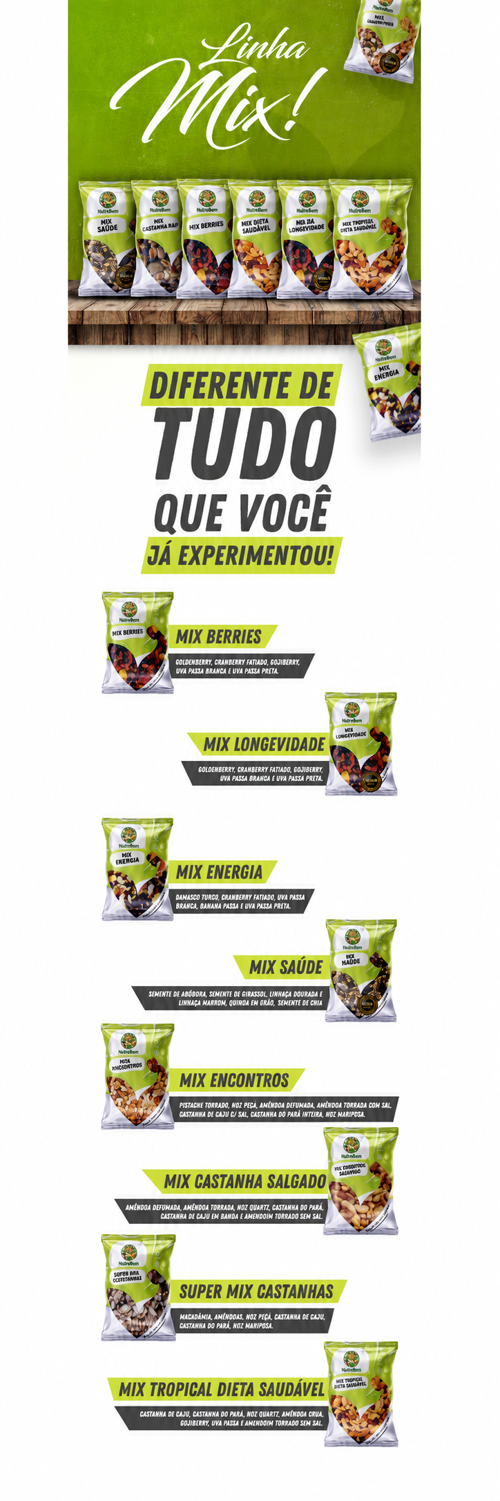 Linha Mix P&P — diferente de tudo que você já experimentou